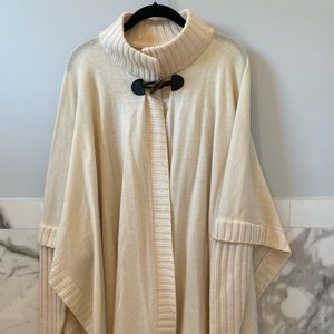 Cream sweater pancho